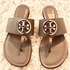 Tory Burch Taupe Leather Sandals Women's 8M